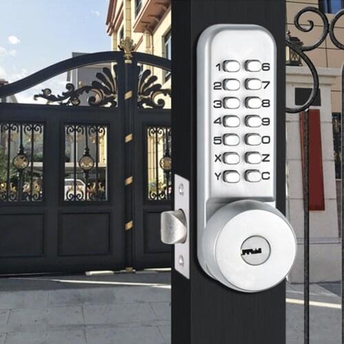 Mechanical Door Lock Set Waterproof Password Door Lock Push Button Combination Keyless Entry Look for Home Office