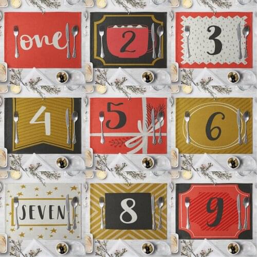 Fashion Print Rectangle Cotton Linen Western Style Table Pad Cut Mats Placemat for Dinner Kitchen Table 40x30cm Number