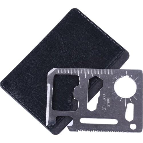 11 in 1 survive kit Multifunction Knife Tools for Outdoor Camping Survival Hunting Military Credit Card Knife Silver