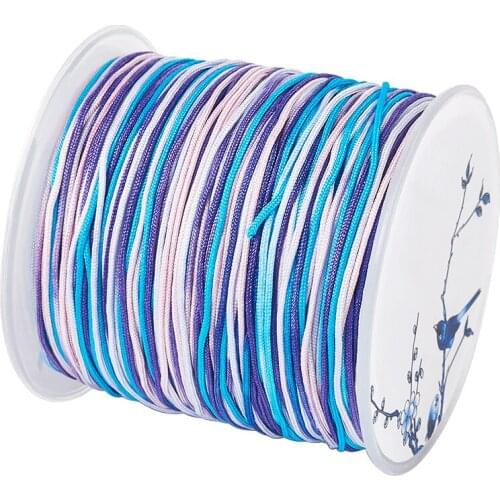 Pandahall 100m/roll 1mm Nylon Cord Colorful Beading Thread for Bracelet Braided DIY Jewelry Making Crafts String Rope Materials