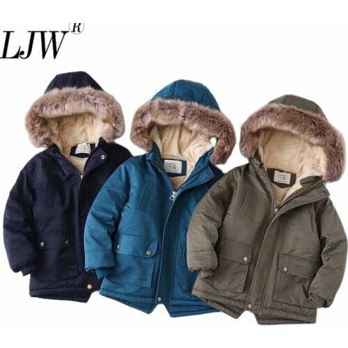 Baby Boys Clothes,Children Winter long Style Fur Warm Jacket & Outwear,Girls Cotton-padded Outwear Baby Girls Coat for Christmas