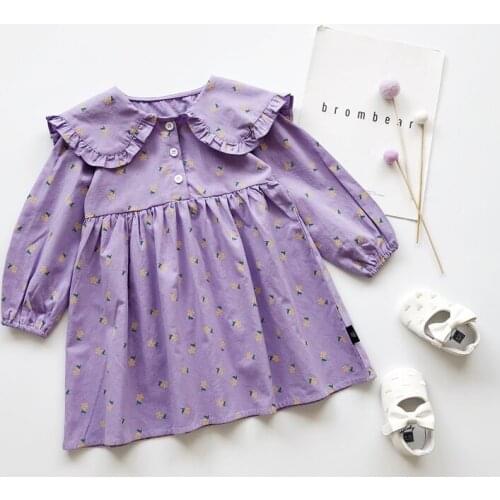 2020 Autumn Casual Solid Girls Dress Cartoon Kids Dresses For Girls High Quality Fashion Girl Clothes
