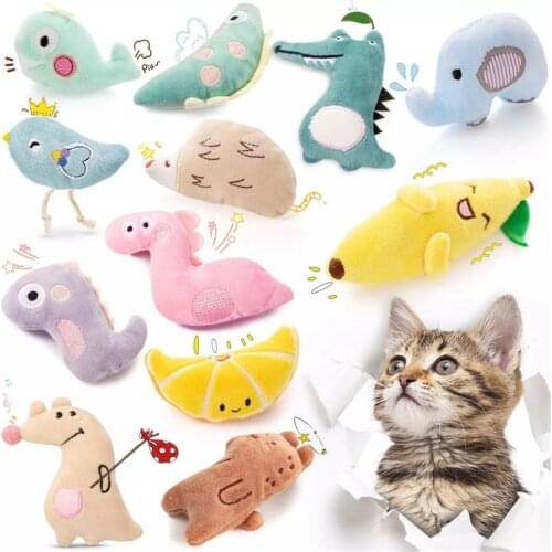 Plush Stuffed Doll Toys Squeaker Squeaky Soft Funny Chew Bite Cute Animals Cartoon for Kids Baby Pet Cat Dog Children Gifts