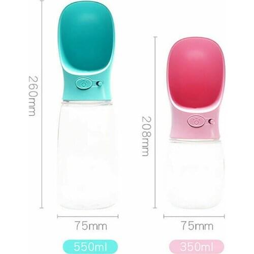 Portable Pet Water Bottle Dispenser Dog Cat Travel Drinking Feeder Tray Bowl 350ml/ 550ml