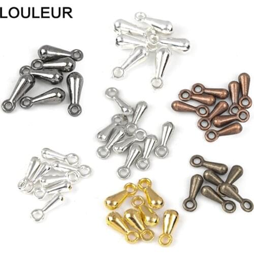 200pcs 2x7 3x9mm Gold Plated Water Drop End Beads For DIY Extender Chain Pendant Jewelry Making Findings Accessories Wholesale