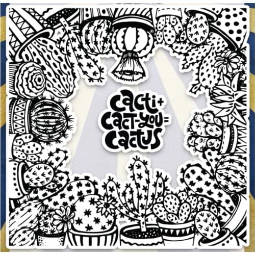 Cactus background Transparent Clear Silicone Stamp Seal for DIY scrapbooking photo album Decorative clear stamps A1077