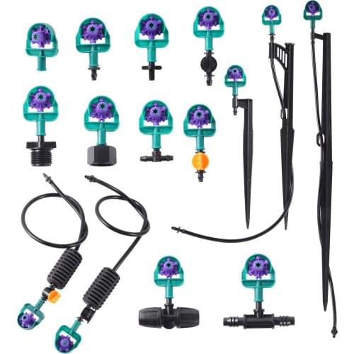 Adjustable Spraying Angle 60°/90°/180°/270°/360° Sprinkler Garden Irrigation Watering Nozzle Lawn Greenhouse Watering Kit 20 Pcs