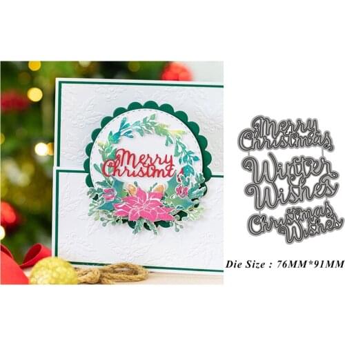 Merry Christmas Letters 2021 Metal Cutting Dies for DIY Scrapbooking Paper Card Making Decor Embossing No Stamp Stencil Hand-on