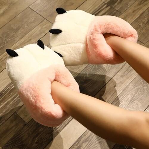 Free Size Cute Looking Stuffed Animal Claw Soft Cozy Home Living Indoor Slipper
