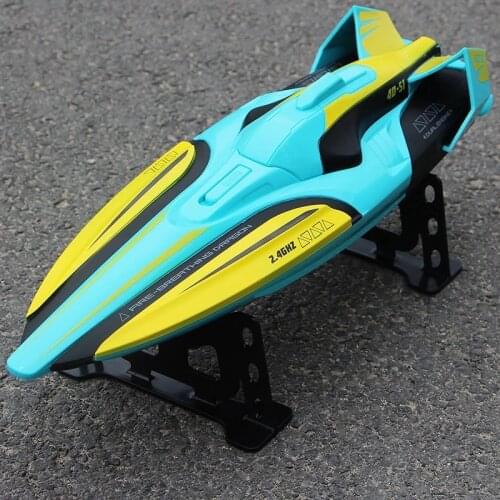 2.4Ghz Speedboat 4CH Remote Control high speed Boat 30km/H Dual Motors Rechargeable Sealed Waterproof Anti-Collision airship toy