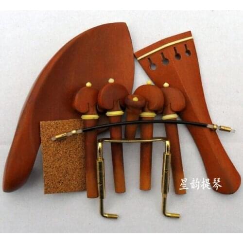 Violin with ox bone pull string Rotary shaft Tail new date wood fittings (full set) to send screw tail rope