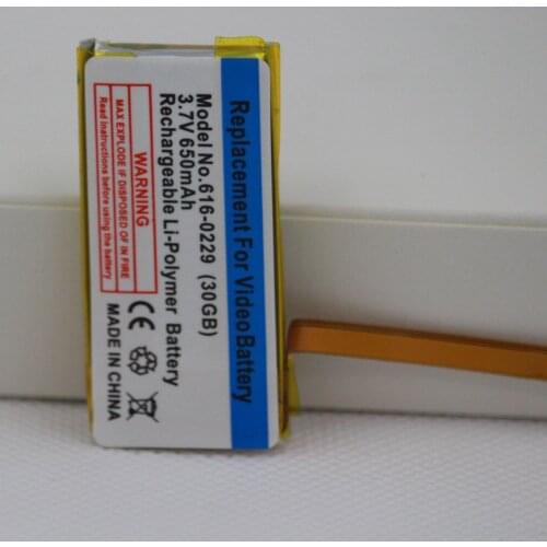 For ipod classic gen 7 gen 160 gb for ipod 5/5.5 gen 30 gb 616-0229 80GB 120GB 650mAh Slim/thin Replacement Battery with tools