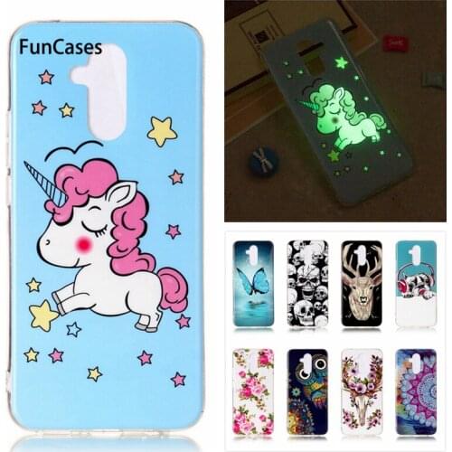 Luminous Case on sFor Coque Huawei Mate 20 Lite Case Owl Unicorn Cartoon Fundas For Huawei Mate20 Lite Soft Silicone Cover Cases
