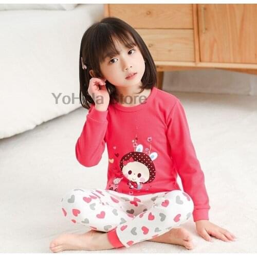 Spring Autu Teenager Full Sleeve Animal Pajamas Sets Children Cute Rabbit Pyjamas Suits Kids Nightwear Homewear Baby Sleepwear