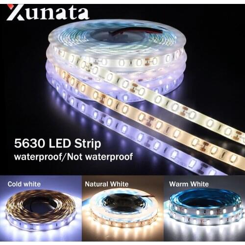 High Quality Chip 5630 LED Strip Lighting 60LEDs/m Waterproof 12V Flexible Tape LED Light Lamp For Home Decoration 5m/roll