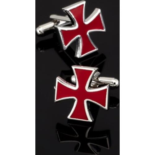 XK475 Luxury shirt Red cross cufflink for mens Brand cuff buttons cuff links High Quality abotoaduras Jewelry