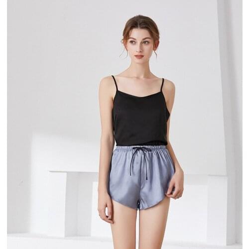 Womens 2PCS Ice Silk Pajamas Set 2021 Summer New Home Wear Sexy V-Neck Strap Top&Shorts Pyjama Casual Sleepwear Loose Nightwear