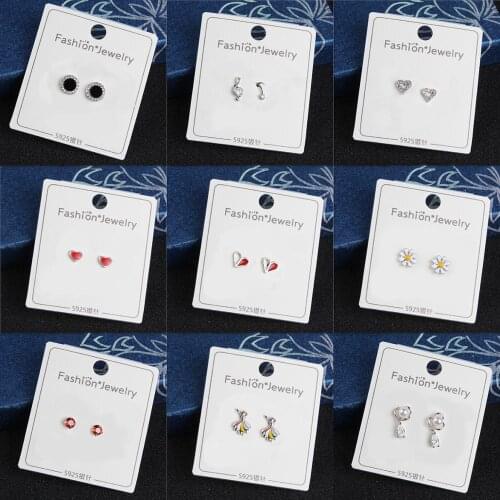 Vintage Star Zircon Crystal Stud Earrings for Women Wedding Jewelry Pendientes mujer moda Brincos Piercing