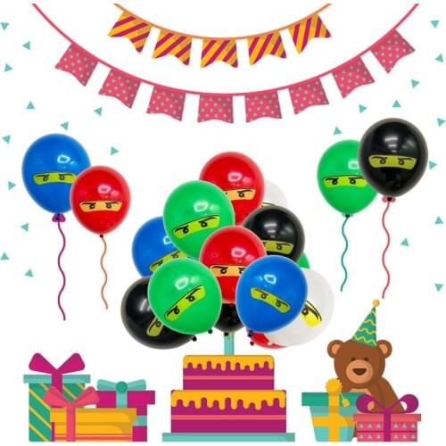 10Pcs Ninjagoing Theme 12inch Latex Balloons Baby Shower Balloon Kids Gift Super Hero Birthday Party Favors Decoration Supplies