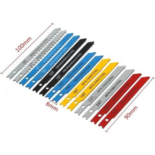 14Pcs/set Reciprocating Saw Blade Jigsaws Blades Tools Metal Plastic Wood Cutter Jig Saw For Black&Decker Part