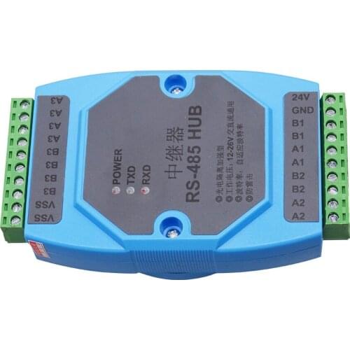 2-port 485 Hub 2-channel RS485 Splitter 485 Sharer Industrial Grade Optically Isolated Repeater Signal amplifier