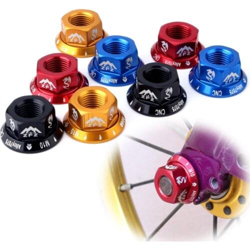 2pcs/bag Bicycle Hub Nut M10 Fixed Gear MTB Road Bike Screw Bolt Aluminum Alloy