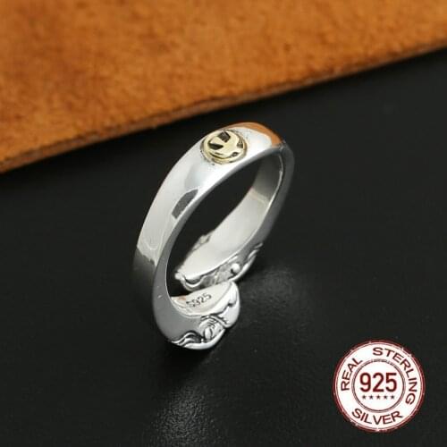 2020 Couple Adjustable Ring 100% 925 Sterling Silver Jewelry Gifts Men Women Double eagle Opening Ring bisuteria mujer Fine Ring