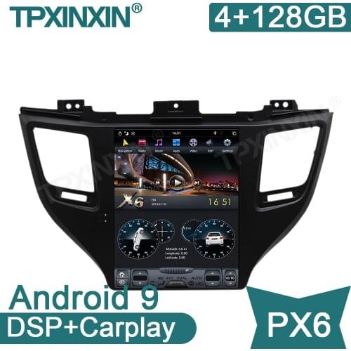 4+128G PX6 For Hyundai Tuscon 2015 2016 2017 2018 2019 Android 9.0 Car Multimedia Player GPS Navi Auto Radio Stereo Unit