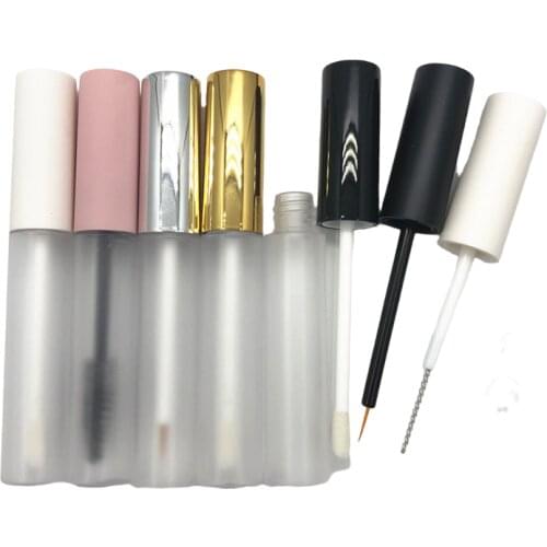 50pcs 10ml Empty mascara tube matter Clear revitalash Eyelash Bottle Frosted White,Pink lid Cosmetic packing container wholesale