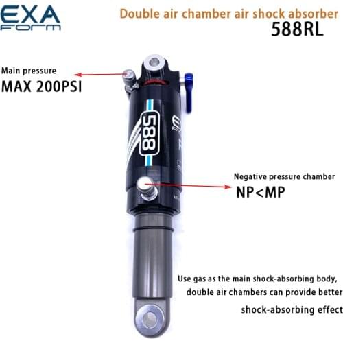 EXA 588RL shock absorber 190MM/185MM bicycle mountain bike rear bladder 588RL rear shock absorber double air pressure