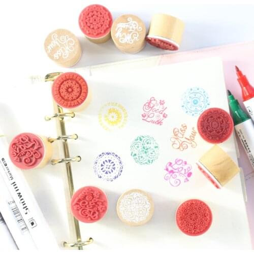 Domikee New cute multi wood decorative stamp for diary planner notebooks stationery,fine DIY seal stamps for craft working/draws