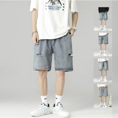 Summer New Mens Stretch Short Jeans Fashion Casual Slim Fit High Quality Elastic Denim Shorts Male Brand Clothes