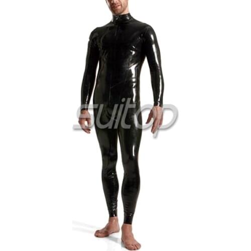 EMS 0.8 thickness latex catsuit with back ziper