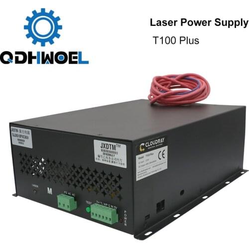QDHWOEL 80W-100W CO2 Laser Power Supply Source for CO2 Laser Engraving Cutting Machine HY-T100 T / W Plus Series Long Warranty