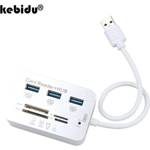 Kebidu Micro Hub USB 3.0 Combo 3 Ports Card High Speed Reader Multi USB Splitter Combo All In One for PC Computer Accessories