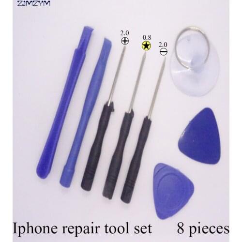 Hot selling 8 in 1 Mobile Phone Repairing Tool Kit Spudger Pry Opening Tool LCD Repair Tools with screwdrivers for Iphone tool