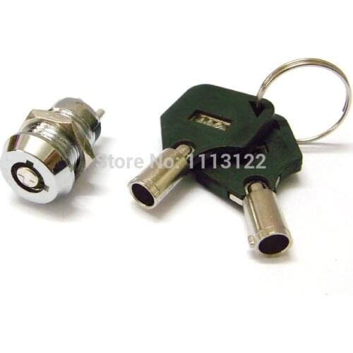 Mini Tubular Key Switch Lock key number 102 Switch Lock ON/OFF with Two Terminals 2/1 key pulls 1 pc
