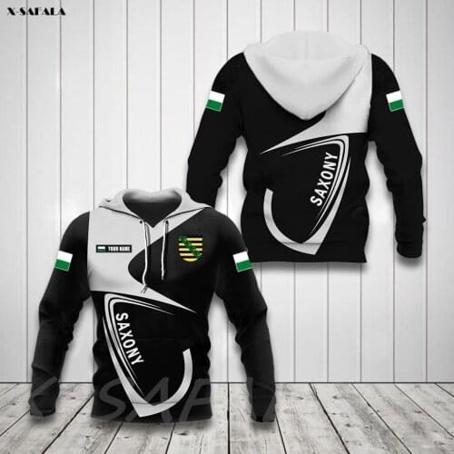 SAXONY COAT OF ARMS Country Flag 3D Printed Man Female Zipper HOODIE Pullover Sweatshirt Hooded Jersey Tracksuits