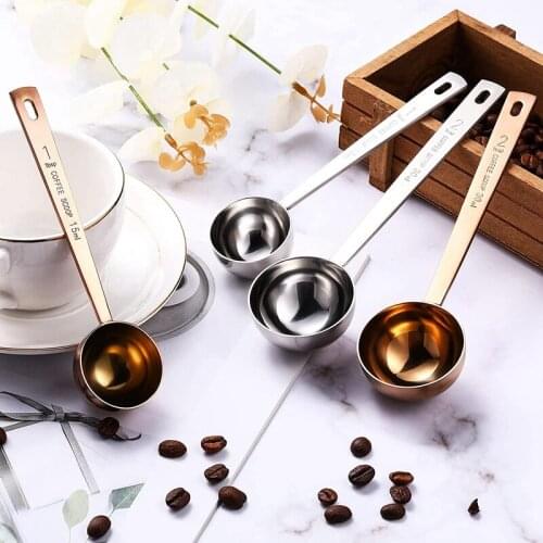 NHBR 4 Pieces Coffee Scoop Stainless Steel Coffee Measuring Spoon Tea Scoop Table Spoon for Coffee Tea Flour Sugar