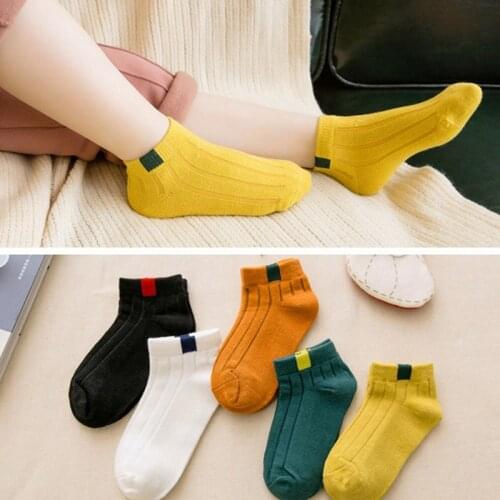 5 Pairs Kids Socks Boys Striped Sock for School Children Fashion Sports Elastic Socks Spring Autumn Summer Breathable Soft Sock