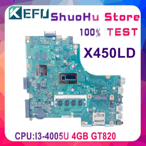 KEFU X450LD For ASUS X450LC X450LD X450LB Laptop Motherboard Test Work 100% I3-4010U GT720M EDP 4GB Memory