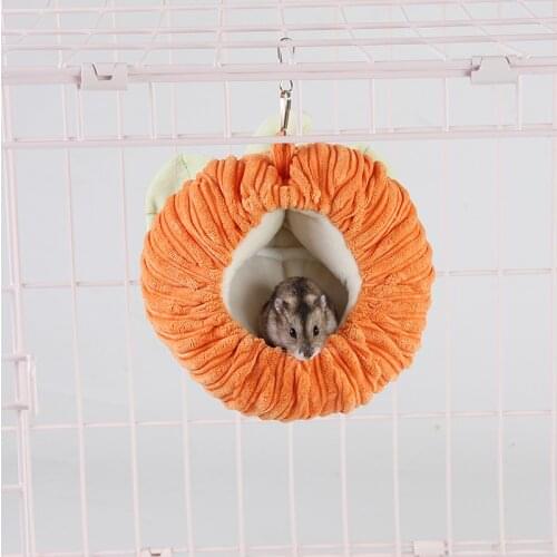 Hamster Supplies Hamster Cage Accessories Suger Glider Hammock Small Animal Bed Nest Cute Pumpkin House