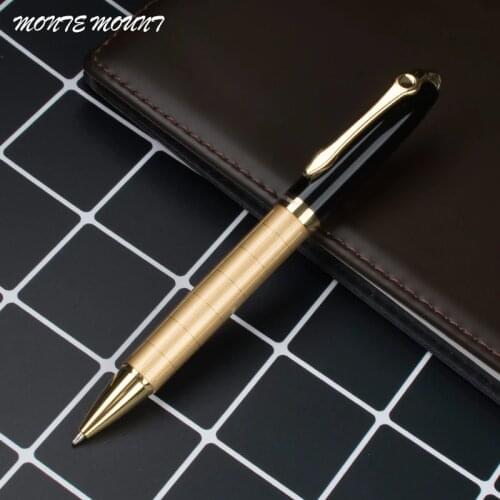 Full Metal roller ball Pen 0.7mm medium nib Business Black Golden Clip rollerball Pen Office School Supplies