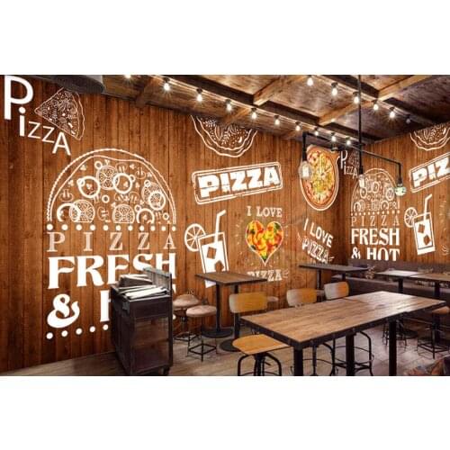 Custom wallpaper nostalgic wood pizzeria background wall murals catering background custom tooling background mural 3d wallpaper