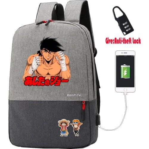 Anime Tomorrows Joe Backpack student school Bags men women Travel bag teenagers Laptop Anti-theft USB Charging Knapsack