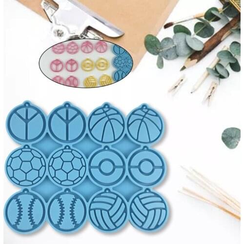 T84A Ball Style Earrings Epoxy Resin Mold Ear Studs Dangle Casting Silicone Mould DIY Crafts Jewelry Pendants Making Tool