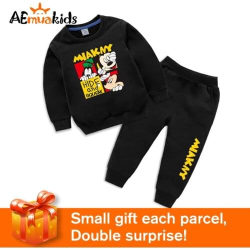 Mickey Minne Cute Infant Girl Boy Clothes Set Cotton Top +Pants 2PCS Suit Children Spring Autumn Tracksuits Clothes
