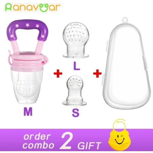 3 Size In 1 Baby Pacifier Nipple Food Fruit Milk Feeding Bottles With PP Box Nibbler Learn Drinking Water Straw Handle Teething