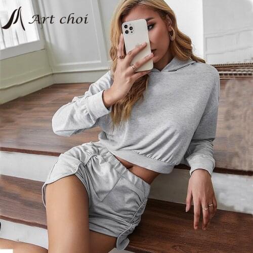Spring Autumn 2 Two Piece Set Tracksuit Casual Outfit Short Suits Women Hoodie Fleece Long Sleeve Tops Shorts Pants Streetwear