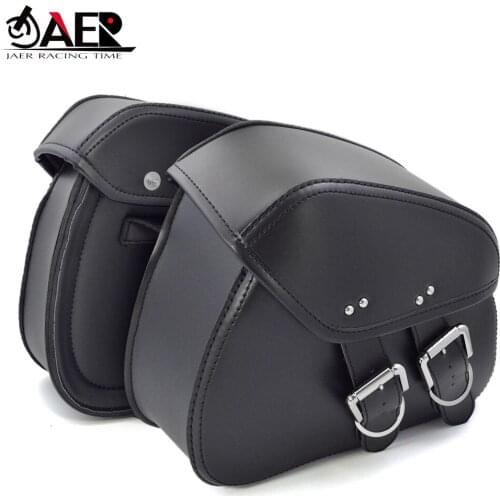 2PCS Universal Motorcycle Cruiser Side Storage Tool Pouches Saddlebags Side Saddle Bags for Harley Tool Bag